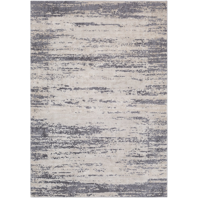 Greyleigh Bridgeton Distressed Modern Gray/Cream Abstract Area Rug